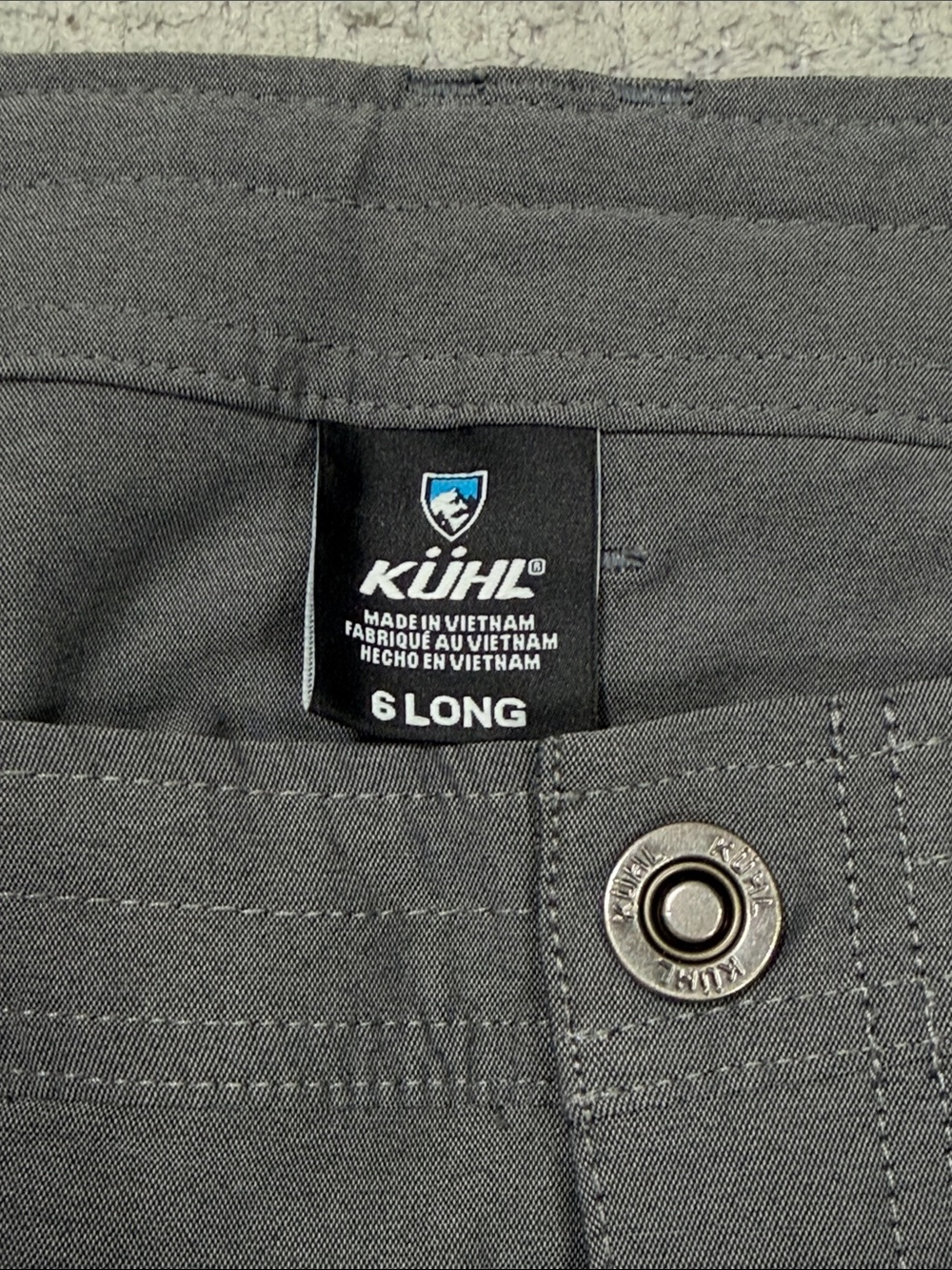 Kuhl Trekr Hiking Pants Women's Charcoal Cargo Cinch Up Legs Size 6 Long - Picture 11 of 16